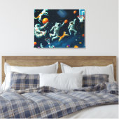 Toile Chats jouant au basket-ball dans l'espace avec des (Insitu(Chambre))