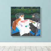 Toile Chats jouant au Mahjong (Insitu (Plancher de Bois))