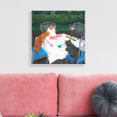 Toile Chats jouant au Mahjong (Insitu(Salon))