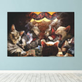 Toile Chats jouant au poker (Insitu (Plancher de Bois))