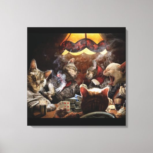 Toile Chats jouant au poker (Recto)