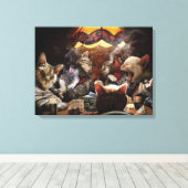 Toile Chats jouant au poker (Insitu (Plancher de Bois))