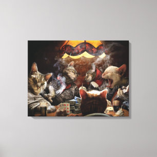 Toile Chats jouant au poker