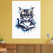 Toile Chats Livres Café Aquarelle Boho Abstrait (Insitu(Salon))