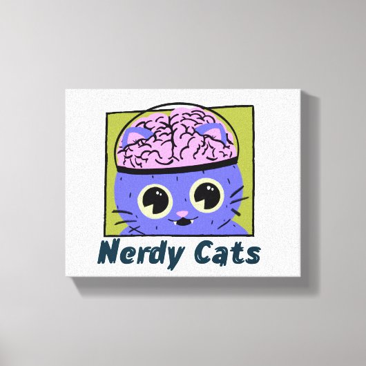Toile Chats Nerdy, Conception Cerveau (Recto)