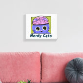 Toile Chats Nerdy, Conception Cerveau (Insitu(Salon))