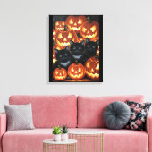 Toile Chats noirs et Jack O’Lanterns (Insitu(Salon))