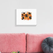 Toile Chats noirs mignons en Citrouille Halloween Night  (Insitu(Salon))