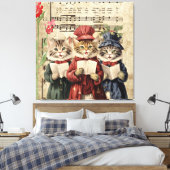 Toile Chats qui chantent des chants de Noël (Insitu(Chambre))