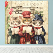 Toile Chats qui chantent des chants de Noël (Insitu (Plancher de Bois))