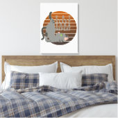 Toile Chatte drôle faisant du yoga. (Insitu(Chambre))