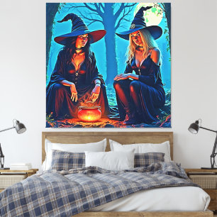 Toile Chaudière ensorcelée des sorcières mystiques