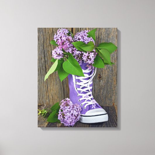 Toile Chaussures à lacets lilas (Recto)