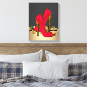 Toile Chaussures à talons hauts léopard noir et rouge bo (Insitu(Chambre))
