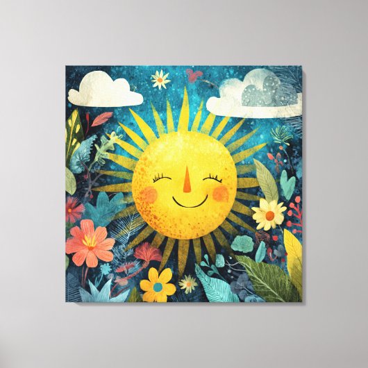 Toile Cheerful Sun Over Flower Garden (Recto)