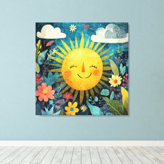 Toile Cheerful Sun Over Flower Garden (Insitu (Plancher de Bois))