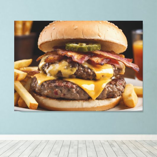 Toile Cheeseburger Double Bacon (Insitu (Plancher de Bois))