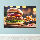 Toile Cheeseburger & Frites (Insitu (Plancher de Bois))