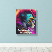 Toile Cheetah Blue Rose Weirdcore Rainbow Punk Mohawk (Insitu (Plancher de Bois))
