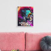 Toile Cheetah Blue Rose Weirdcore Rainbow Punk Mohawk (Insitu(Salon))