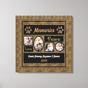 Toile Cheetah Imprimer Collage souvenirs 4 Photos