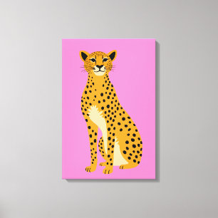 Toile Cheetah minimaliste en rose