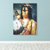 Toile Chef amérindien des Cris du Canada (Insitu (Plancher de Bois))