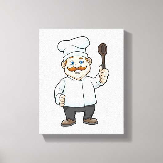 Toile Chef avec casquette et cuillère à soupe du chef (Recto)