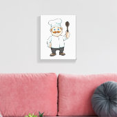 Toile Chef avec casquette et cuillère à soupe du chef (Insitu(Salon))