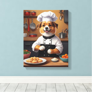 Toile Chef Chien Fabriquant Nourriture Drôle Chien Cuisi