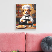 Toile Chef Chien Fabriquant Nourriture Drôle Chien Cuisi (Insitu(Salon))
