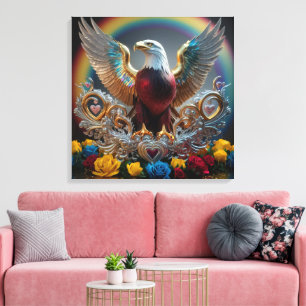 Toile Chef-d'oeuvre numérique 3D Golden Bald Eagle par A
