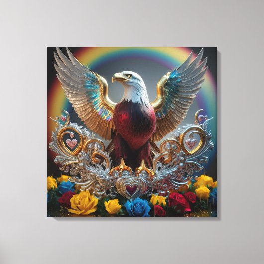 Toile Chef-d'oeuvre numérique 3D Golden Bald Eagle par A (Recto)