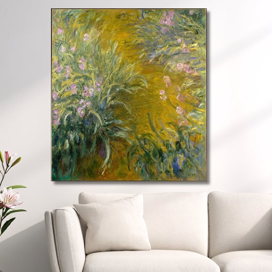 Toile Chemin à travers les Irises, Monet