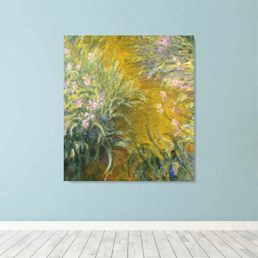 Toile Chemin à travers les Irises, Monet (Insitu (Plancher de Bois))