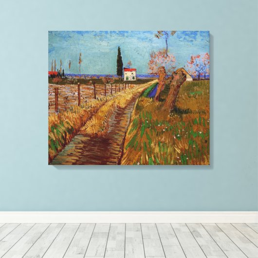 Toile Chemin dans un champ, saules de Vincent van Gogh (Insitu (Plancher de Bois))