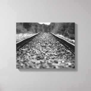 Toile Chemin de fer rural noir et blanc 11x14