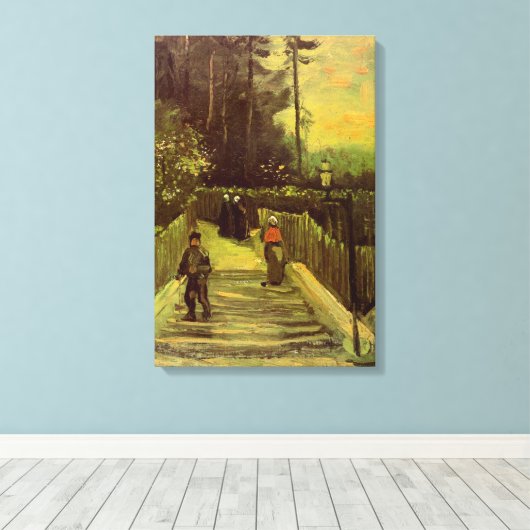Toile Chemin en pente à Montmartre par Vincent van Gogh (Insitu (Plancher de Bois))