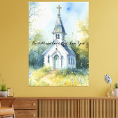 Toile Chemin rustique d'église dans une prairie de fleur (Insitu(Salon))