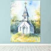 Toile Chemin rustique d'église dans une prairie de fleur (Insitu (Plancher de Bois))