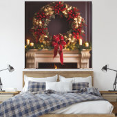 Toile Cheminée de Noël, bougies et cheminée (Insitu(Chambre))