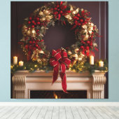 Toile Cheminée de Noël, bougies et cheminée (Insitu (Plancher de Bois))