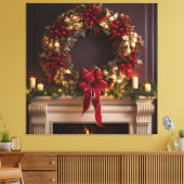 Toile Cheminée de Noël, bougies et cheminée (Insitu(Salon))