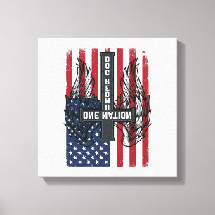 Toile Chemise à ailes croisées patriotique sous Dieu d'u