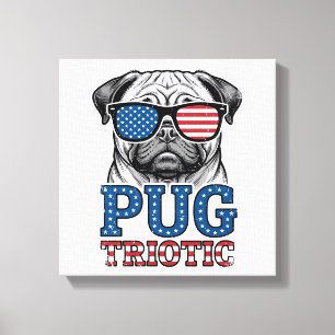 Toile Chemise de conception de gravure vintage pug patri