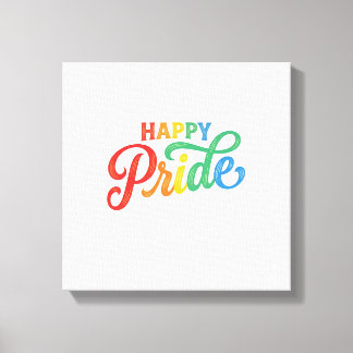 Toile Chemise de typographie arc-en-ciel vintage Happy P