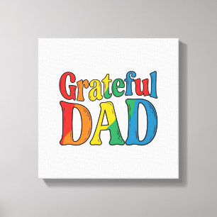 Toile Chemise Grateful Dad Vintage Rainbow Typography_1