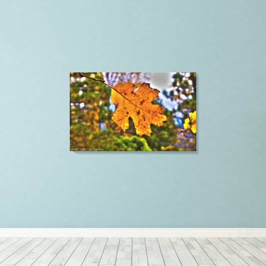 Toile Chêne automne Feuilles HDR (Insitu (Plancher de Bois))
