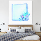 Toile Chèques encadrés avec arrière - plan bleu clair &  (Insitu(Chambre))