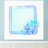 Toile Chèques encadrés avec arrière - plan bleu clair &  (Insitu (Plancher de Bois))